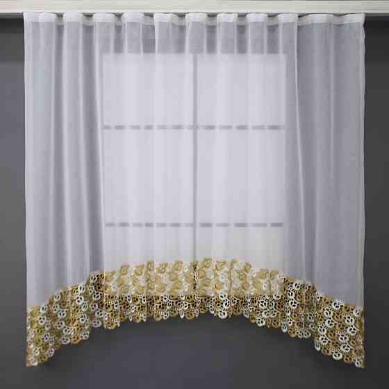 Кухонная арка VR-Textil № 000к микро-лен с макраме белый 270х150 см (51-202) Киев