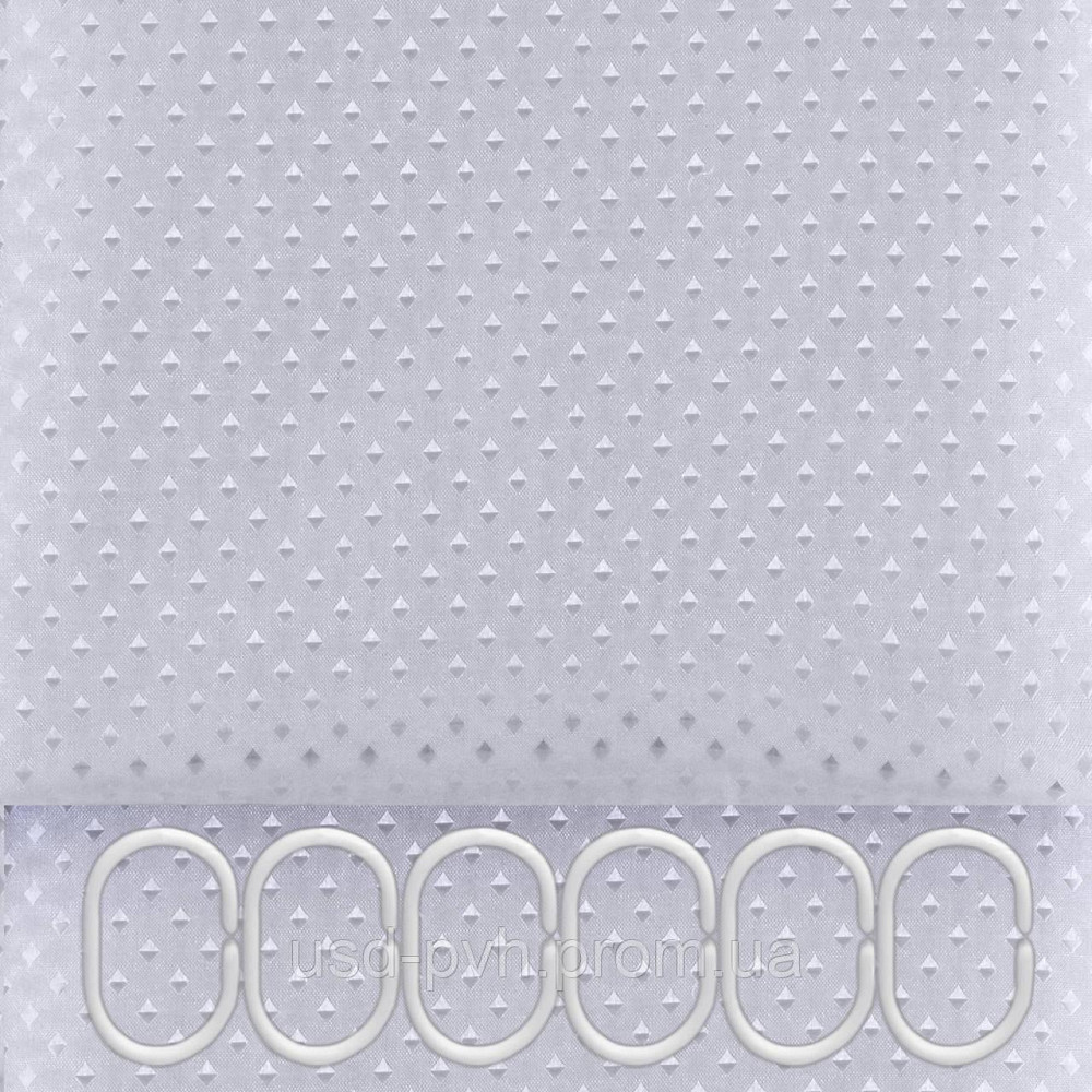 Штора для ванной Ткань Пика 180*180 см белая Харьков - изображение 7