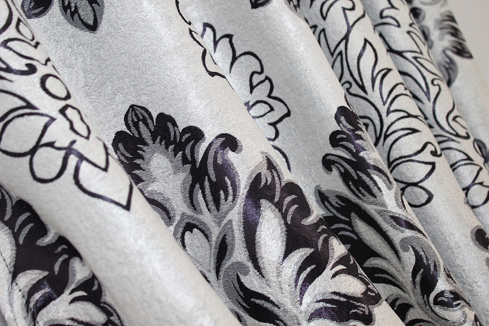 Комплект готових штор VR-Textil Блекаут-софт Корона № 1273ш(Б) Сірий з чорним 100х270 см 2шт (31-532) Київ - фото 6