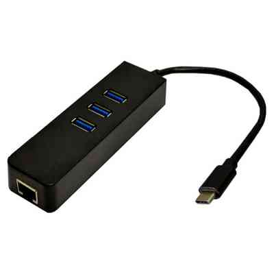Перехідник Dynamode USB 3.1 Type-C - RJ45 Gigabit Lan, 3*USB 3.0 (USB3.1-TypeC-RJ45-HUB3) Вінниця