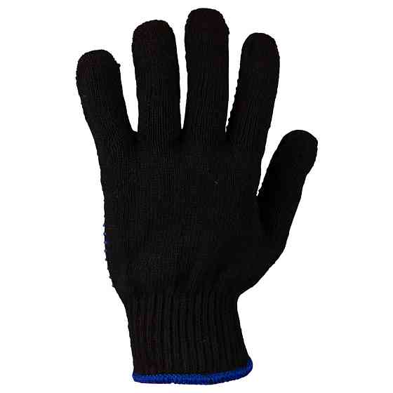 Sigma Перчатки трикотажные с ПВХ точкой р10 Актив (черные) КРАТНО 12 парам SIGMA (9442471) Киев