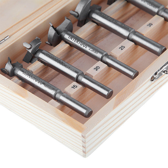 Набір фрез Форстнера INTERTOOL HT-0074,  15-35 мм, 5 шт. - для отворів під фурнітуру Львів - фото 4