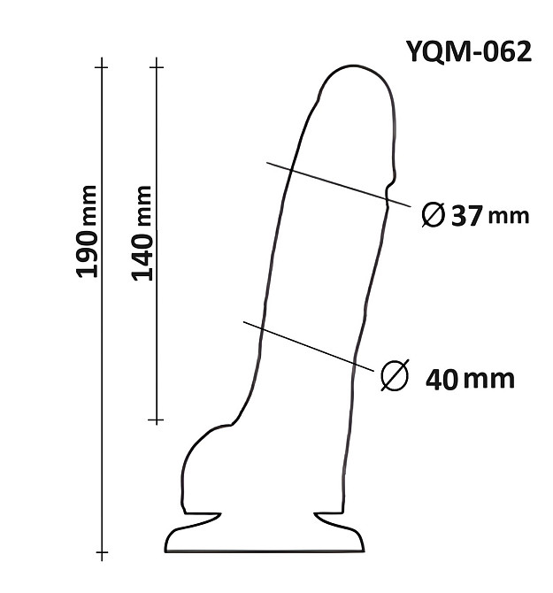 Фаллоимитатор с мошонкой на присоске OYO YQM-062 (длина 19 см, диаметр 4 см) Sex Aura Киев - изображение 7