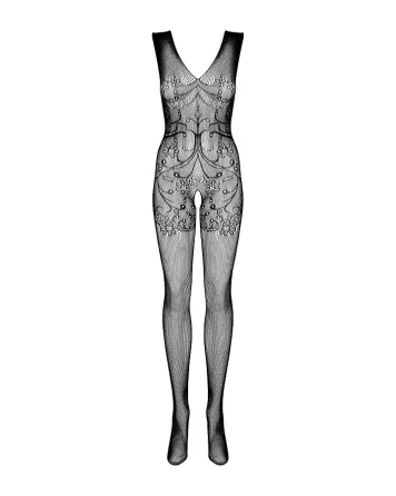 Бодістокінг Obsessive Bodystocking F234 S/M/L, абстрактний малюнок, глибоке декольте Львів