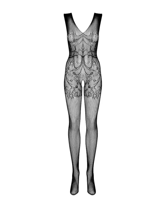 Бодістокінг Obsessive Bodystocking F234 S/M/L, абстрактний малюнок, глибоке декольте Львів - фото 5