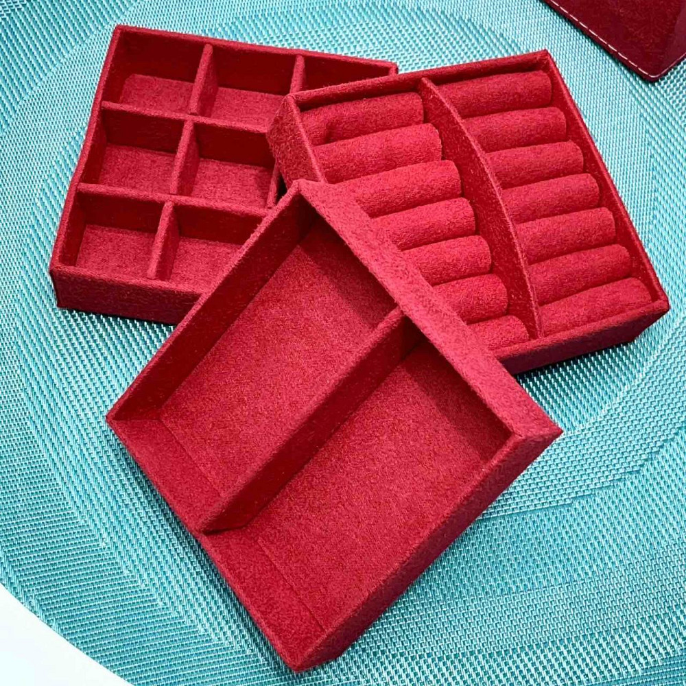 Набір для творчості прикраси дзеркальце набір намистин та підвісок основи для браслетів та намиста пінцет у валізі Червоний Чернигов - изображение 7