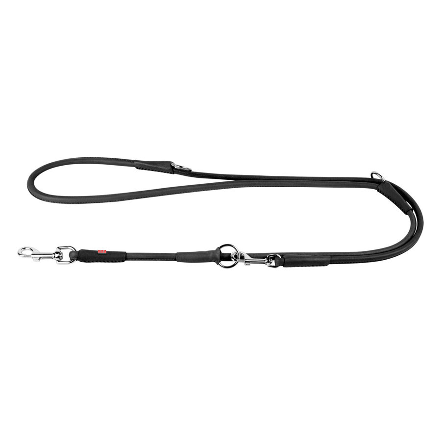 Повідець-перестіжка для собак шкіряний WAUDOG Soft, круглий, Д 6 мм, Дов 183см чорний Коломия - фото 2