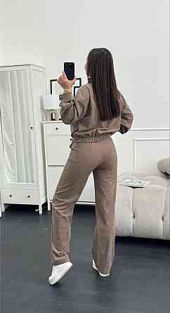 Женский стильный повседневный костюм двойка бомбер+брюки Бежевый, 42/44 Одесса