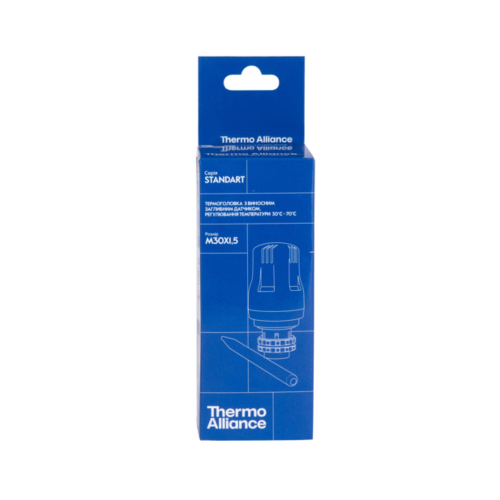 Термоголовка Thermo Alliance Standart М30х1,5 (30-70℃) с выносным датчиком TAS34170 Киев - изображение 4