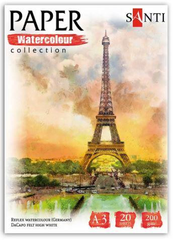 Набір паперу для акварелі "SANTI" 130510 "City", А3, "Paper Watercolor Collection", 20 арк, 200 г/м2, шт Київ - фото 1
