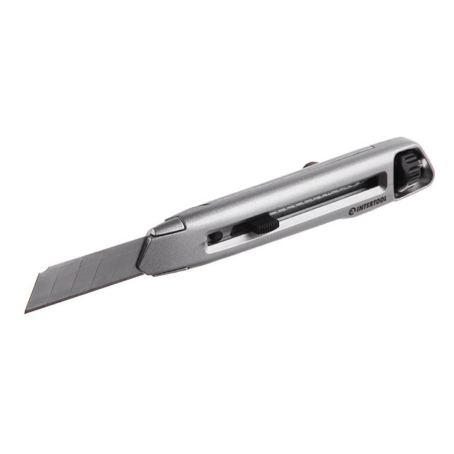 Нож сегментным 18 мм, металлический, усиленный, винтовая фиксация INTERTOOL HT-0512 Киев - изображение 2