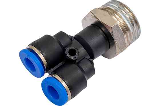 Фітинг Y-подібний для пластикових трубок 6мм із зовнішнім різьбленням 1/2" ROCKFORCE RF-SPX06-04 Одеса