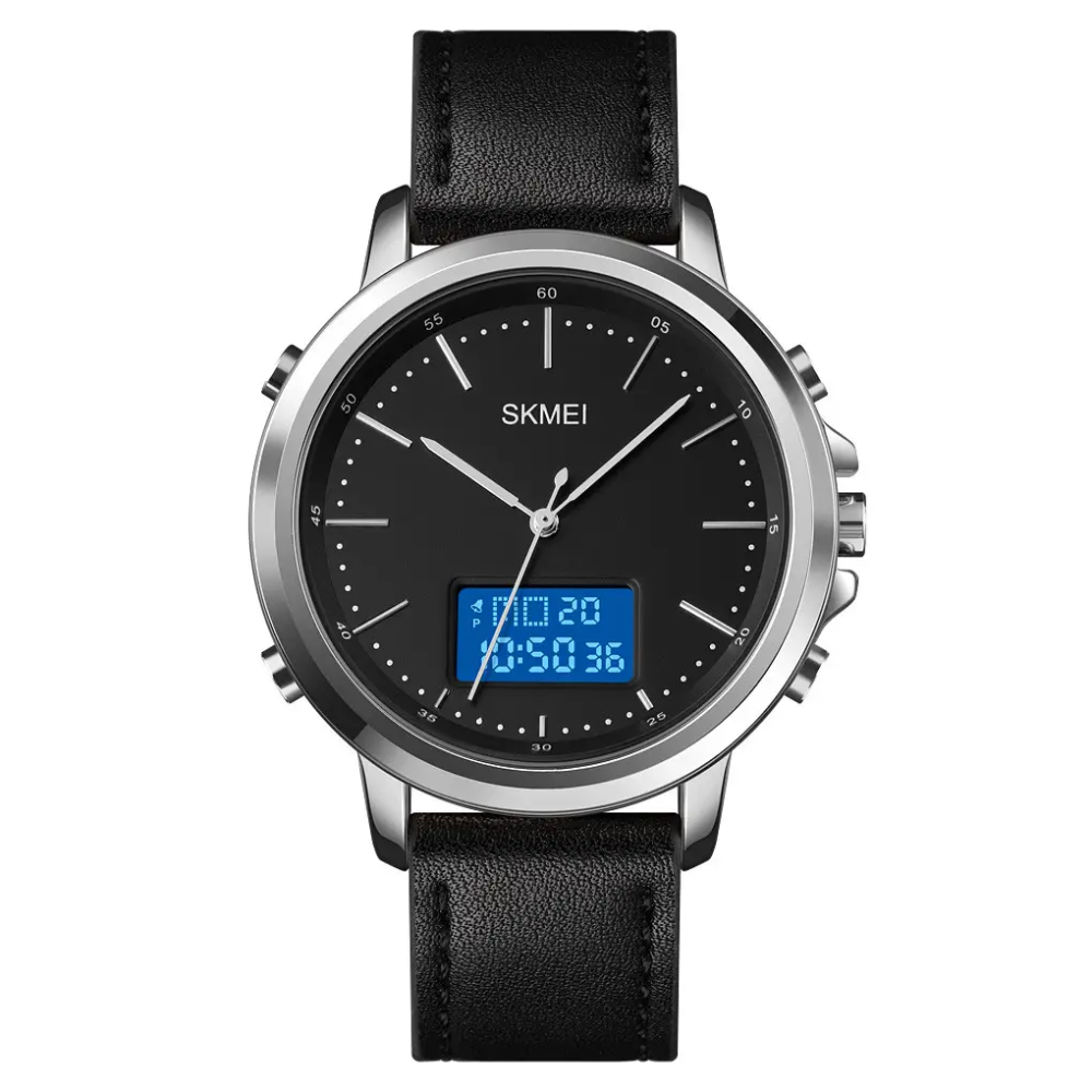 Чоловічий спортивний наручний годинник Skmei 1652 (Сріблясті з чорним) Київ - фото 2