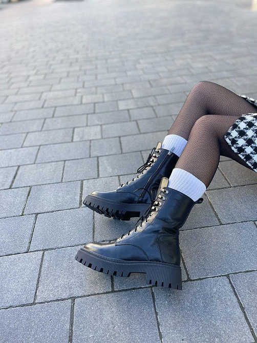 SOTHBY'S Черевики жіночі Sothby's чорні натуральна шкіра з утепленням висота 18см (M-1730/2 531 Коломия - фото 2