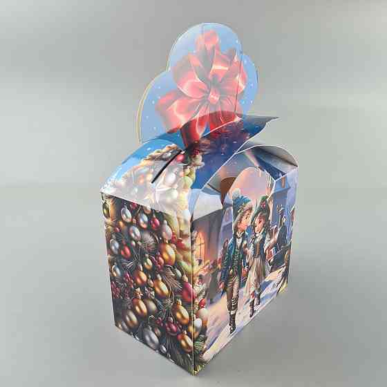 Новогодняя подарочная картонная упаковка для конфет (1000грм) №198 