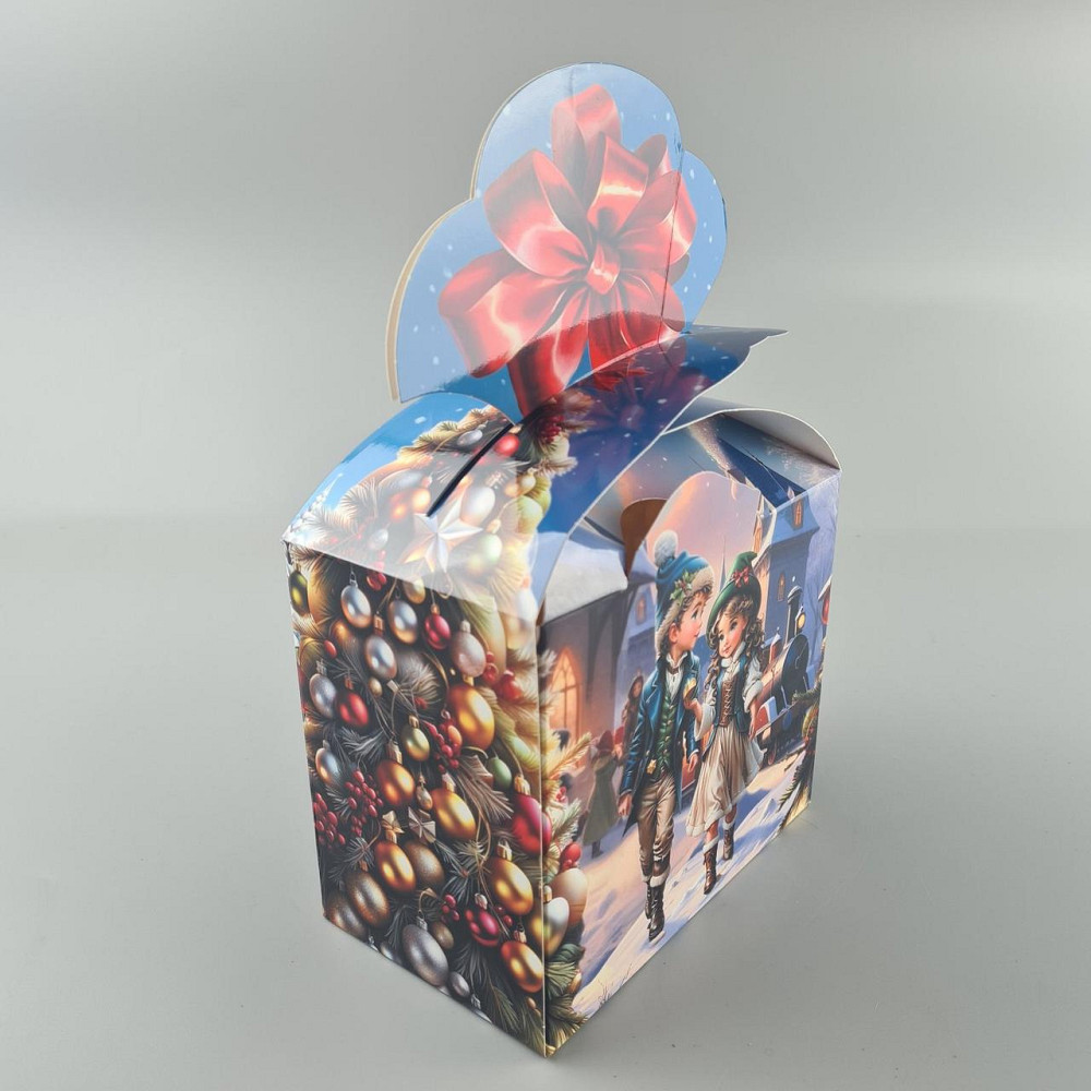 Новогодняя подарочная картонная упаковка для конфет (1000грм) №198 