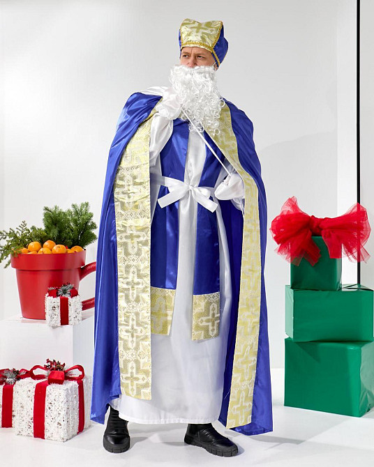 Костюм Святого Николая синій + білий + золото Одеса - фото 4