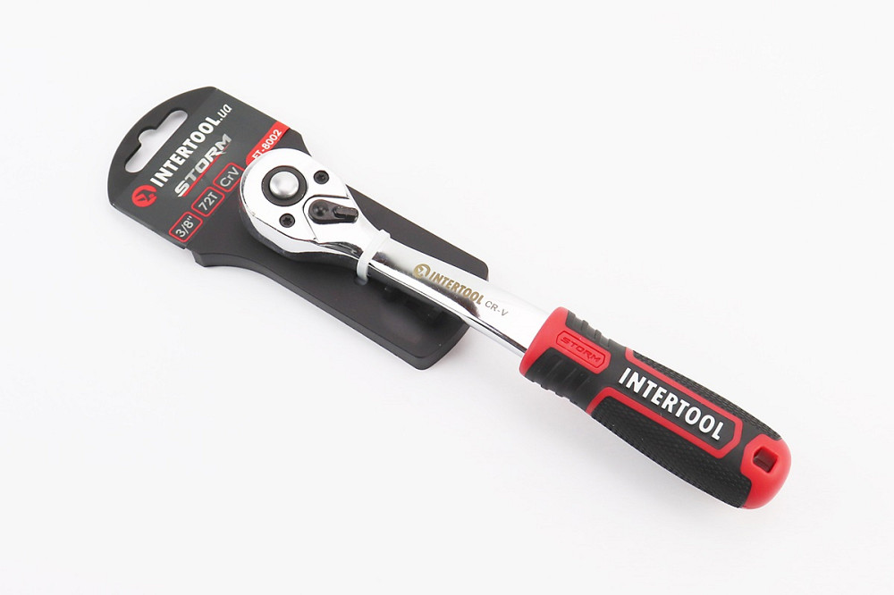 Тріскачка з вигнутою ручкою 3/8" 72 зуба CrV STORM ET-8002 Київ - фото 1