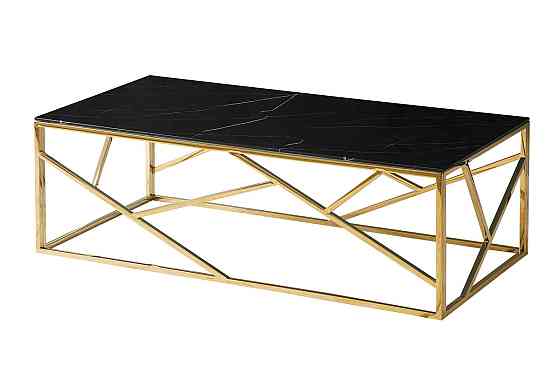 Журнальний столик ESCADA A II чорний еф.мармуру/золото 120x60 Днепр