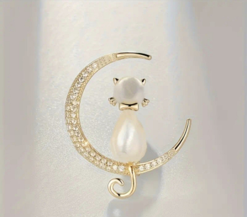 Брошка "Котик на місяці" Сміла - фото 3