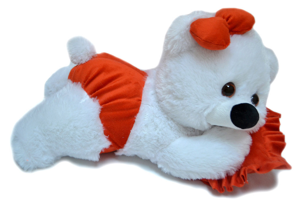 Алина Плюшевая мишка Малышка 45 см Бело-красный Киев - изображение 2