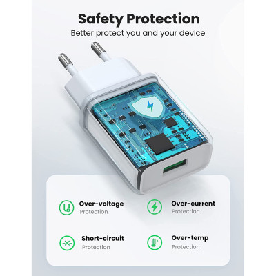 Зарядное устройство Ugreen CD122 18W USB QC 3.0 Charger (White) (10133) Винница - изображение 3