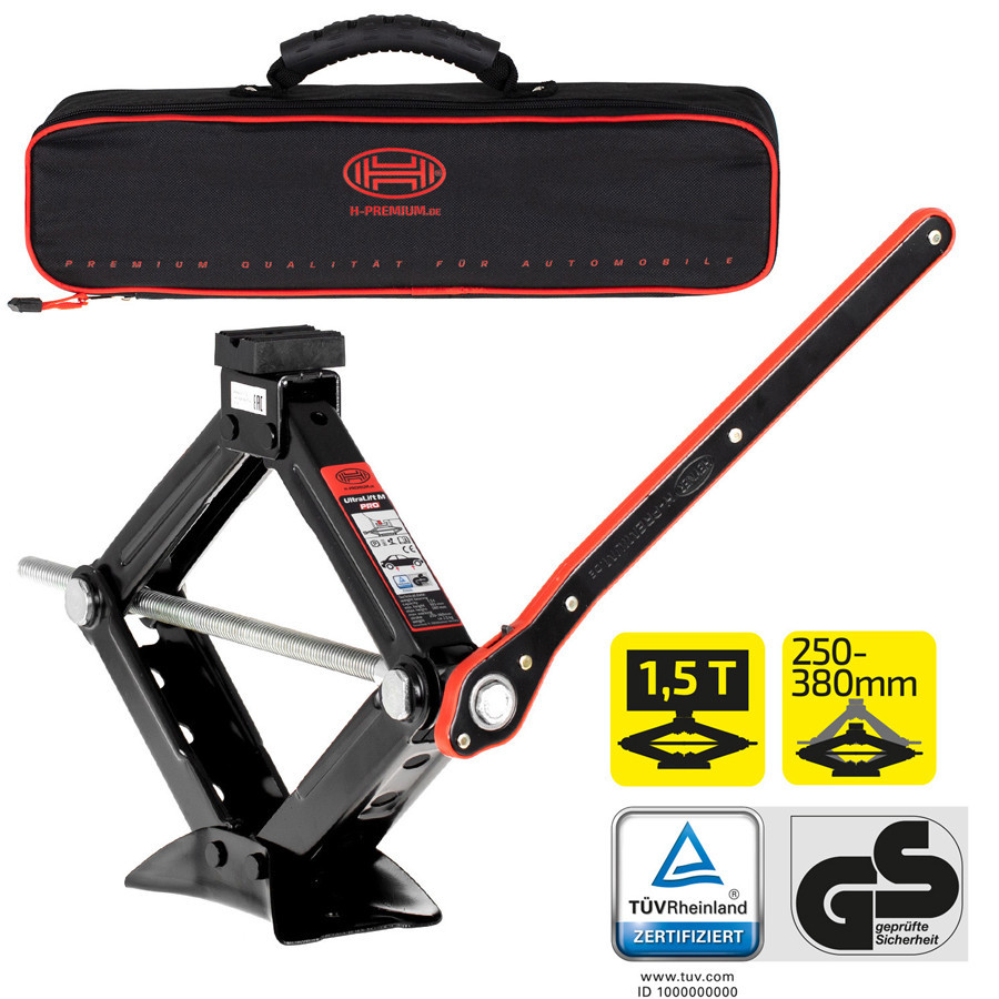 Преміум домкрат гвинтовий (ромб), з ручкою-трещіткою, 1,5т "BlackEdition", Heyner, 347160 Київ - фото 8