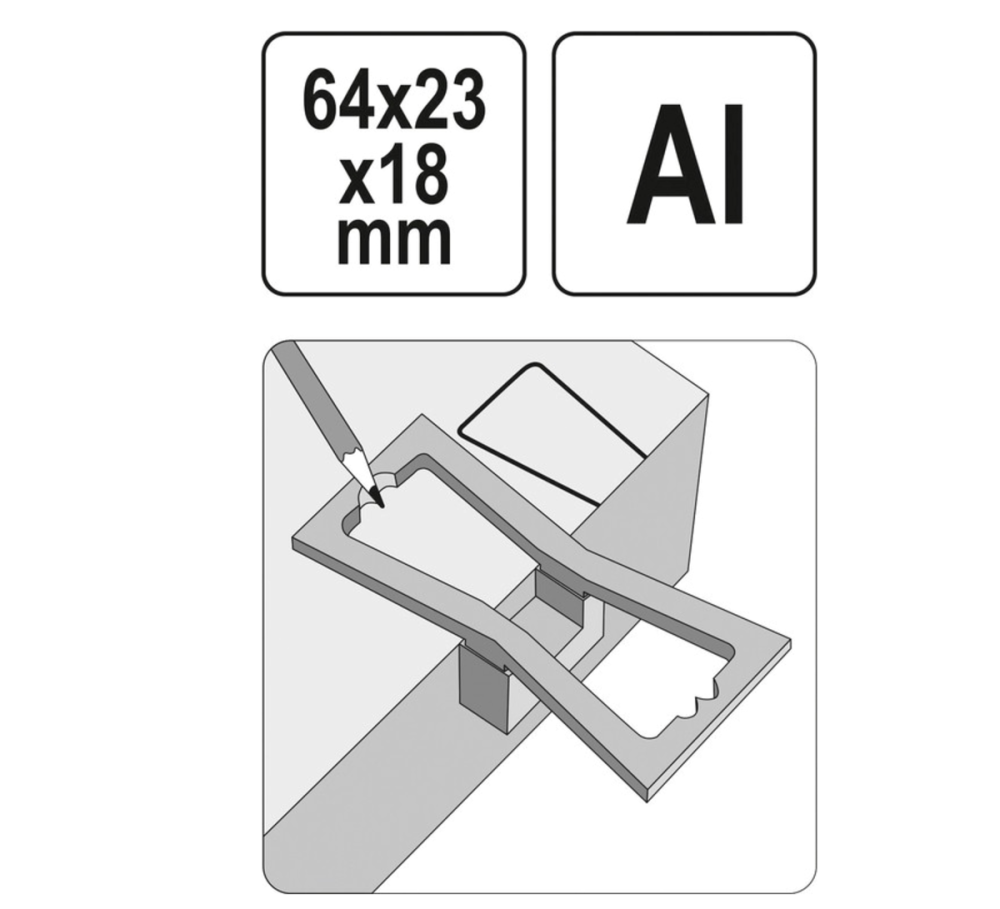 Шаблон розмічальний YATO контур "ластівковий хвіст" зі шкалою, 64х23х18 мм(DW) Одеса - фото 4