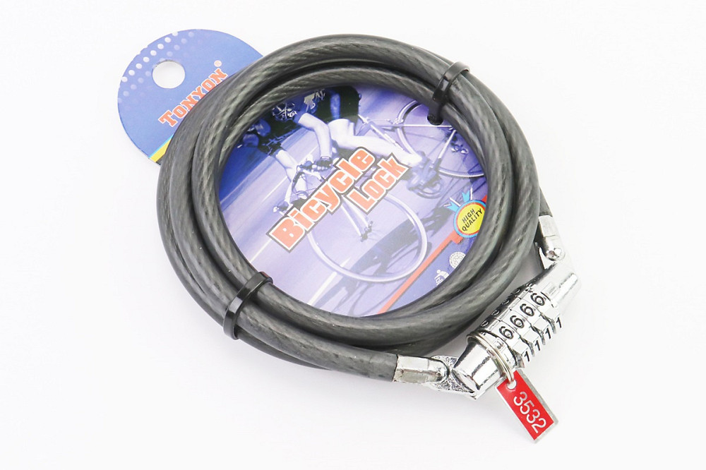 Замок протиугінний тросовий 1200х8мм з 4-х значним кодом, TY417 Київ - фото 1