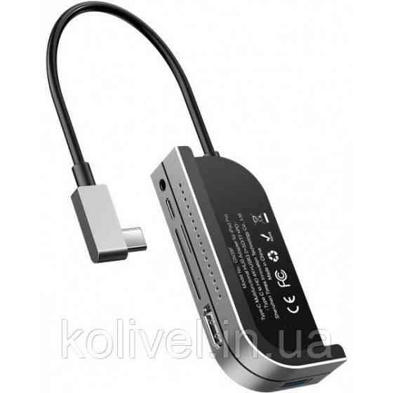 Док-станція USB3.1 Type-C --> HDMI/USB 3.0x3/TF,SD/Type C PD/3.5mm Темно-сіра Baseus (CAHUB-WJ0G) Київ