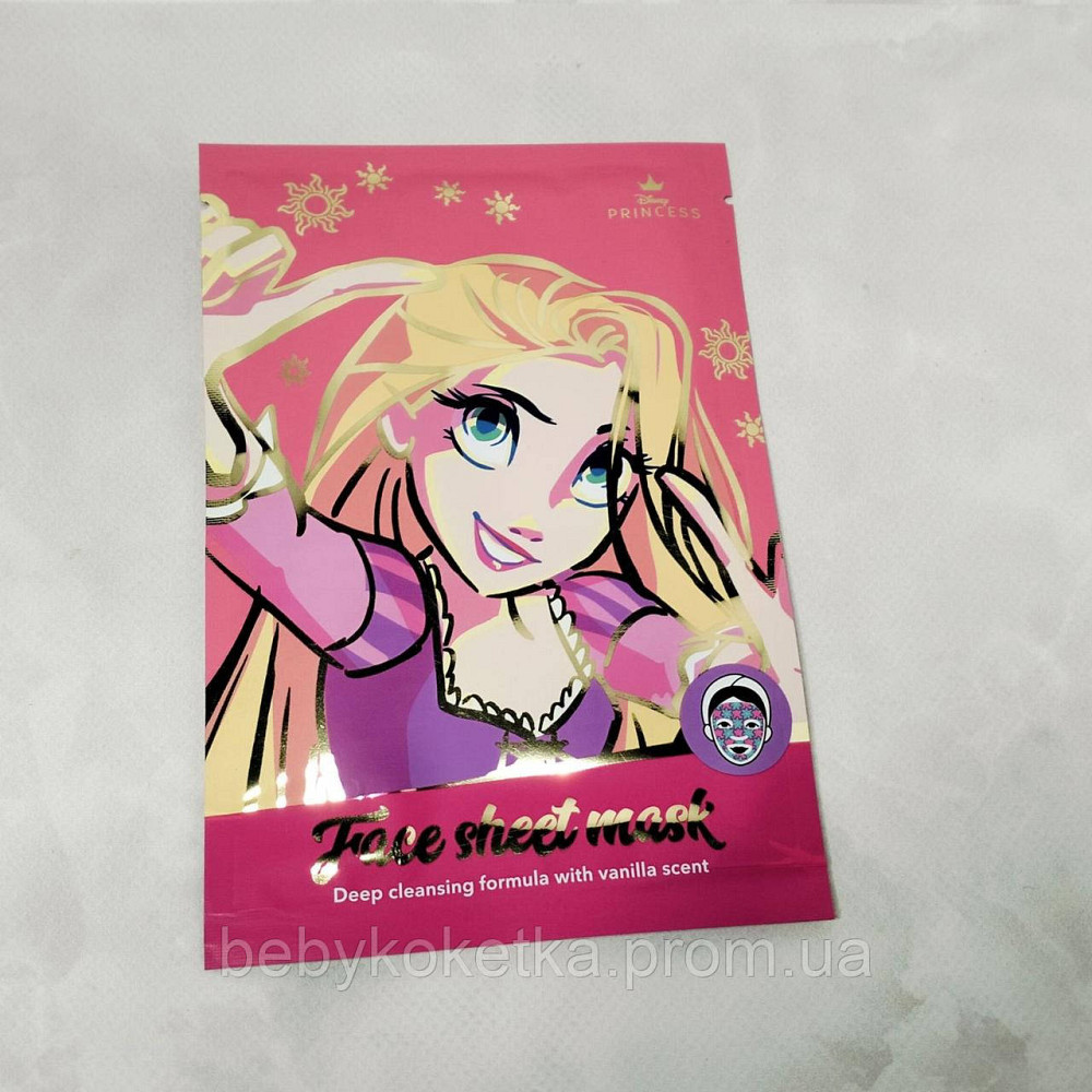 Детская тканевая маска для лица для глубокой очистки с ароматом ванили Disney Princess 20 мл. Львов - изображение 1