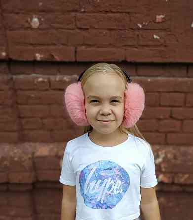 Наушники меховые детские из кролика Персиковый Харьков