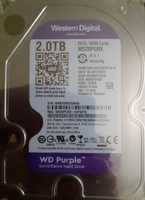 Жорсткий Диск: HDD Western Digital WD 4TB. WD Purple ( WD40PURX) Київ - фото 3