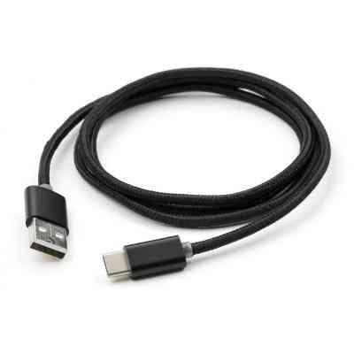 Дата кабель USB 2.0 AM to Type-C 1m LED black Vinga (VCPDCTCLED1BK) Винница