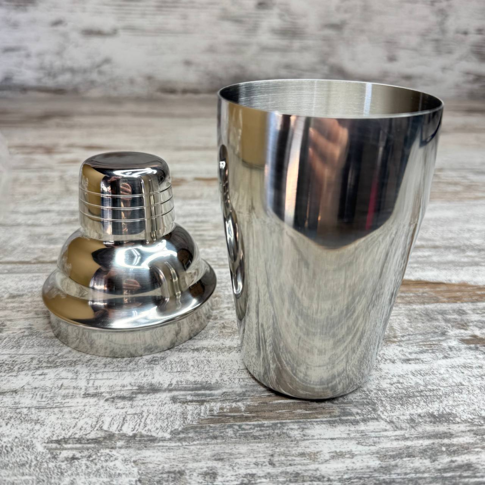 Шейкер для коктейлів 350 мл, класичний, сріблястий, з нержавіючої сталі, підходить для барів та домашнього використання Київ - фото 3