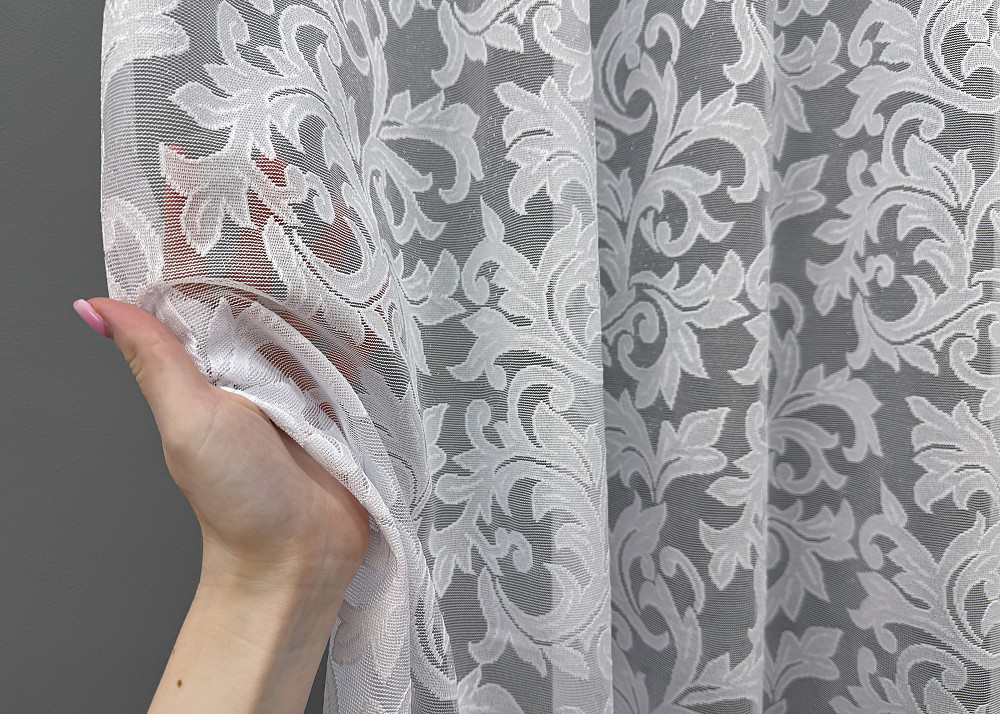 Тюль VR-Textil 639т Жаккард Премиум Белый 300х270 см (42-0355) Киев - изображение 4