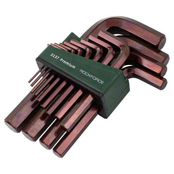 Набір ключів Г-подібних 6-гранних "Premium" 13 пр. (2, 2.5, 3-8, 10, 12, 14, 17, 19 мм) ROCKFORCE RF-5137 Одеса