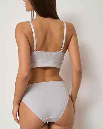 Комплект спідньої білизни з топом і трусиками — у рубчик Nicoletta 80318 Сірий, 80B Київ