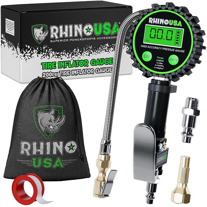 Пістолет для накачування шин з цифровим манометром 200 PSI Rhino USA Луцьк - фото 1