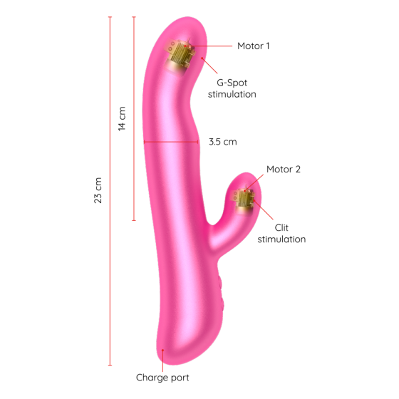 Смарт вибратор-кролик с подвижной головкой VIBRATION & ROTATION, розовый Oninder (Испания) Sex Aura Киев