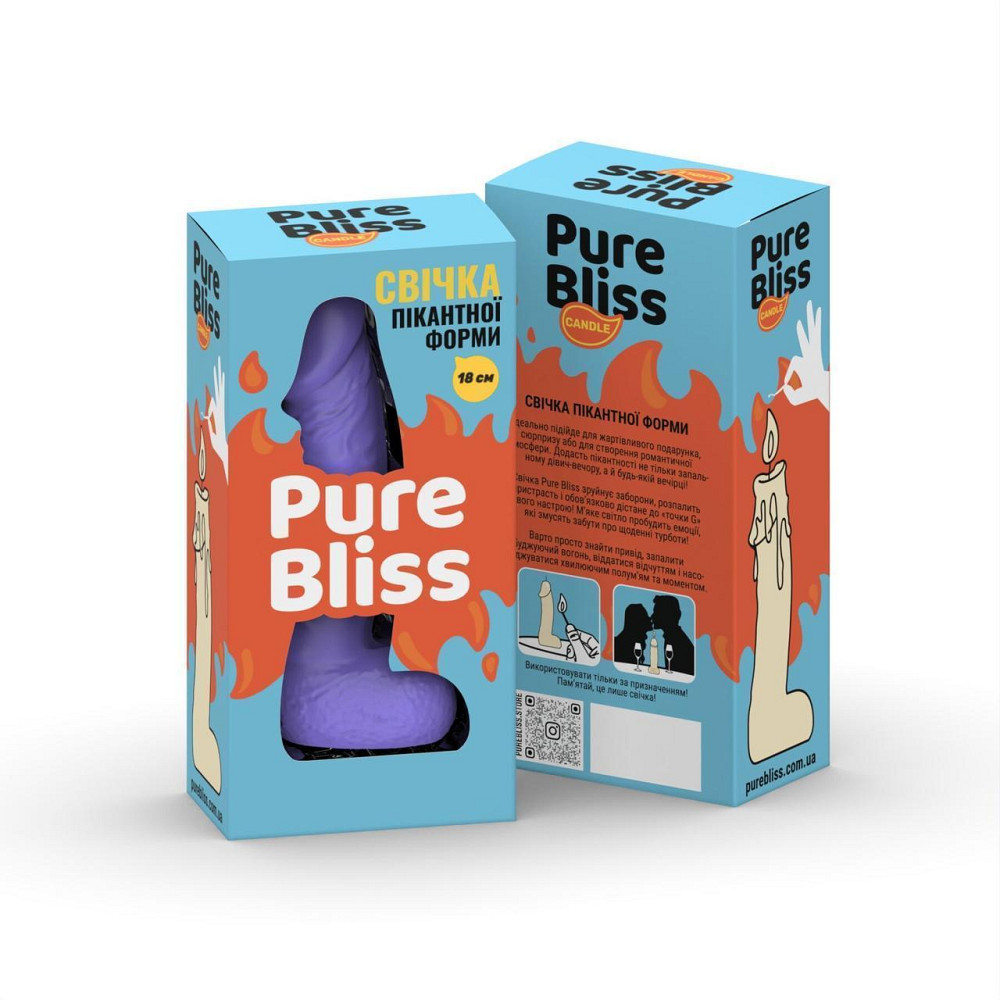 Свічка у вигляді члена Pure Bliss BIG Violet 18 см Sex Aura Київ - фото 8