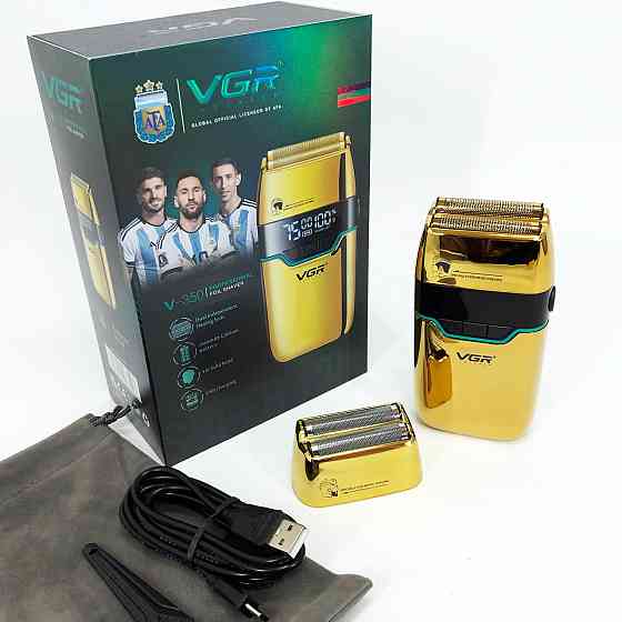 Чоловіча електрична акумуляторна електробритва VGR, Бездротова електробритва для бороди AQ-23 Львів