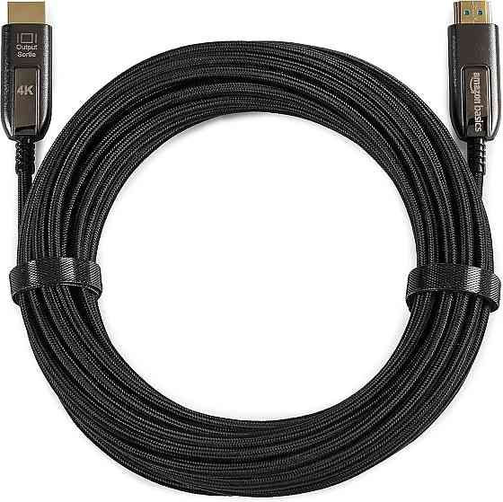 Кабель HDMI 10м черный волоконно-оптический плетеный 4K 60Гц 18 Гбит Ethernet ARC совместим с телевизором и Киев