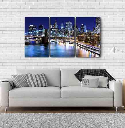 Модульна картина Нічні вогні Аrt-208_3А Київ