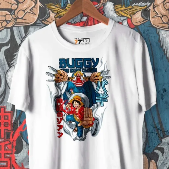 Футболка чоловіча з  принтом Ван Пис Луффі і Баггі Розмір 48 Anime0183 Дніпро