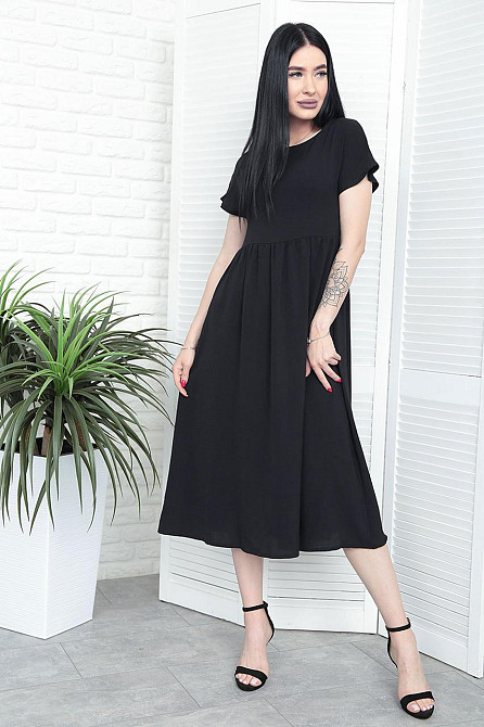 Летнее платье миди свободного кроя Ordinary 42-44, Черный Киев - изображение 1