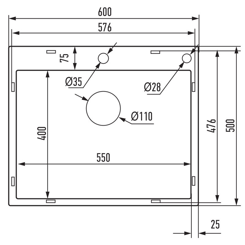 Мойка Mixxus MH6050 Micro Decor Graphite (3.0/0.8) из нерж. стали (цвет графит) (MI8221) Киев - изображение 5