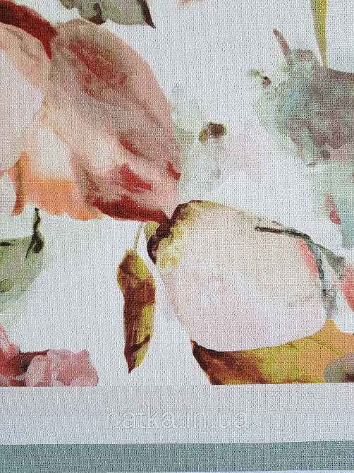 Обои виниловые на флизелиновой основе Rasch Florentine 1.06х10 цветы крупные бордовые розовые зеленые на белом Киев - изображение 6