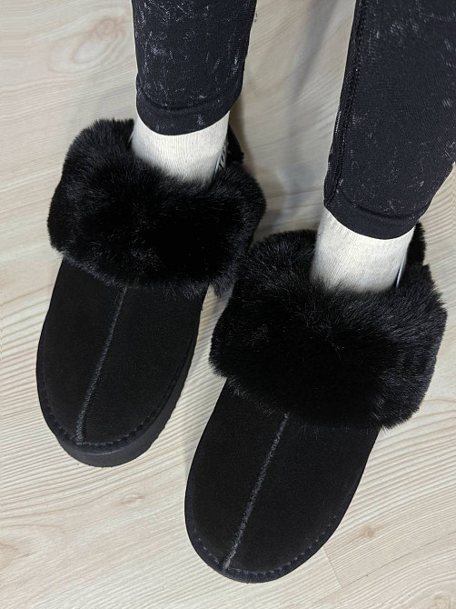 Уггі жіночі Itts 1701-1 капці з опушкою і резинкою на платформі чорні, 37, 23,5 см Київ - фото 17