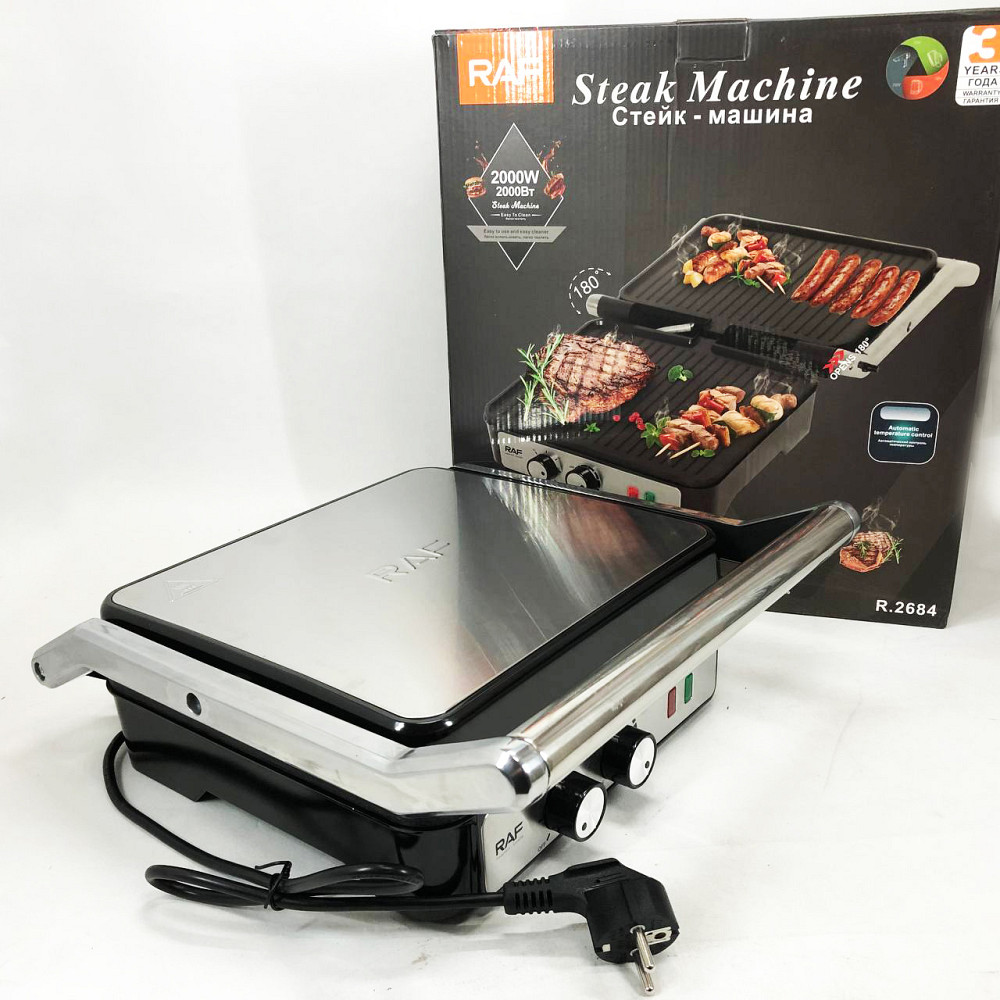 Гриль для стейків для кухні RAF, Гриль апарат електричний Універсальний контактний FA-92 Львів - фото 10